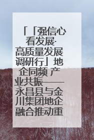 「强信心 看发展·高质量发展调研行」地企同频 产业共振——永昌县与金川集团地企融合推动重大项目建设
