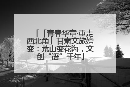 「青春华章·重走西北角」甘肃文旅嬗变：荒山变花海，文创“语”千年
