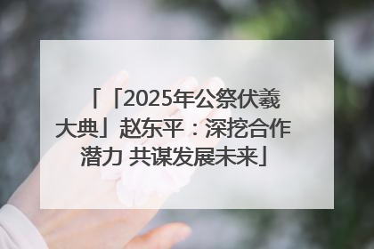 「2025年公祭伏羲大典」赵东平：深挖合作潜力 共谋发展未来