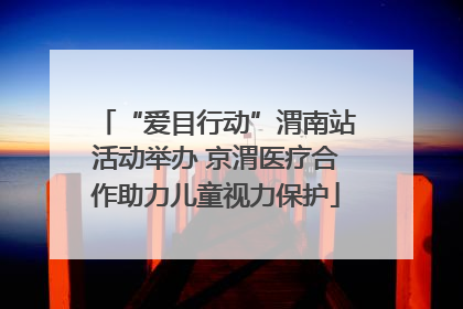“爱目行动”渭南站活动举办 京渭医疗合作助力儿童视力保护