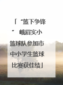 “篮下争锋” 峨眉实小篮球队参加市中小学生篮球比赛获佳绩