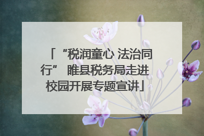 “税润童心 法治同行” 睢县税务局走进校园开展专题宣讲