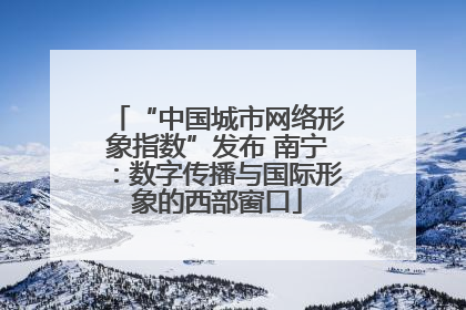 “中国城市网络形象指数”发布 南宁：数字传播与国际形象的西部窗口
