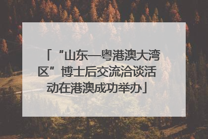 “山东—粤港澳大湾区”博士后交流洽谈活动在港澳成功举办