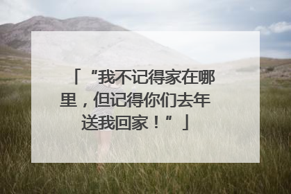 “我不记得家在哪里，但记得你们去年送我回家！”