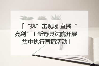 “执”击现场 直播“亮剑”！新野县法院开展集中执行直播活动