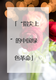 “指尖上”的中国绿色革命