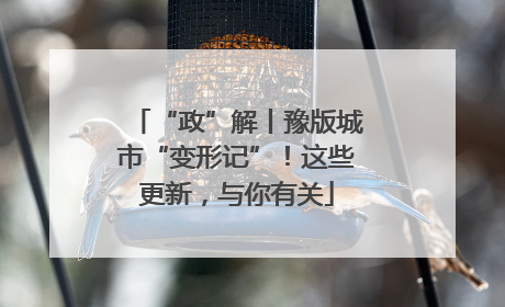 “政”解丨豫版城市“变形记”！这些更新，与你有关