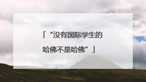 “没有国际学生的哈佛不是哈佛”