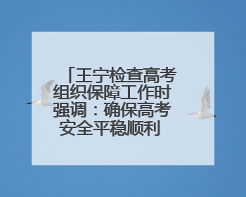 王宁检查高考组织保障工作时强调：确保高考安全平稳顺利 让广大考生更好圆梦未来