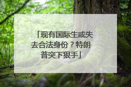 现有国际生或失去合法身份？特朗普突下狠手