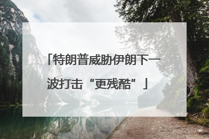 特朗普威胁伊朗下一波打击“更残酷”