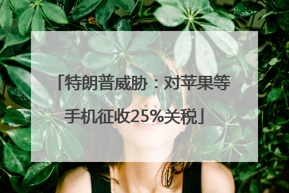 特朗普威胁：对苹果等手机征收25%关税