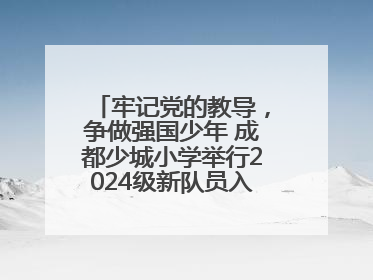 牢记党的教导，争做强国少年 成都少城小学举行2024级新队员入队仪式