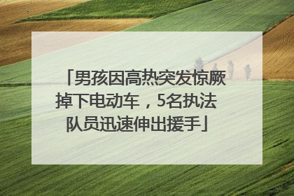 男孩因高热突发惊厥掉下电动车，5名执法队员迅速伸出援手