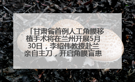 甘肃省首例人工角膜移植手术将在兰州开展5月30日，李绍伟教授赴兰亲自主刀，开启角膜盲患者复明新纪元