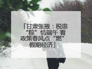 甘肃张掖：税惠“粽”情端午 看政策春风点“燃”假期经济