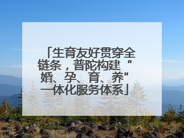 生育友好贯穿全链条，普陀构建“婚、孕、育、养”一体化服务体系