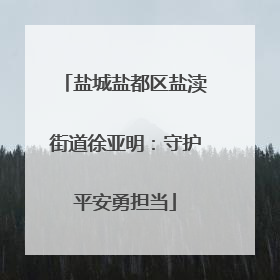 盐城盐都区盐渎街道徐亚明：守护平安勇担当