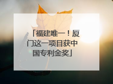 福建唯一！厦门这一项目获中国专利金奖