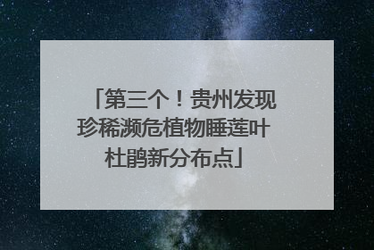 第三个！贵州发现珍稀濒危植物睡莲叶杜鹃新分布点