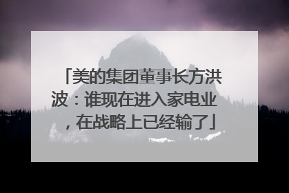 美的集团董事长方洪波：谁现在进入家电业，在战略上已经输了