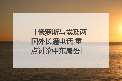 俄罗斯与埃及两国外长通电话 重点讨论中东局势