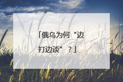 俄乌为何“边打边谈”？