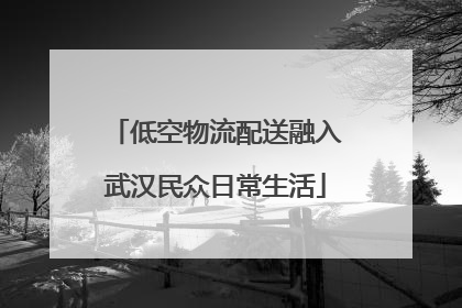 低空物流配送融入武汉民众日常生活