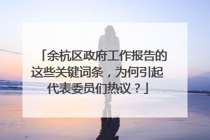 余杭区政府工作报告的这些关键词条，为何引起代表委员们热议？