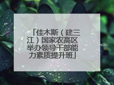 佳木斯（建三江）国家农高区举办领导干部能力素质提升班