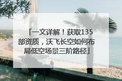 一文详解！获取135部资质，沃飞长空如何布局低空场景三阶路径
