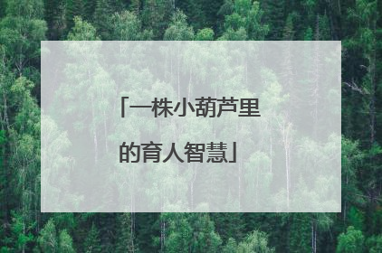 一株小葫芦里的育人智慧