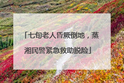 七旬老人昏厥倒地，蒸湘民警紧急救助脱险