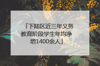 下陆区近三年义务教育阶段学生年均净增1400余人