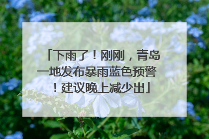 下雨了！刚刚，青岛一地发布暴雨蓝色预警！建议晚上减少出