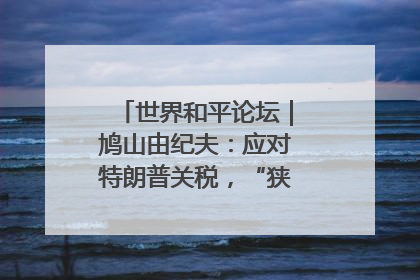 世界和平论坛｜鸠山由纪夫：应对特朗普关税，“狭路相逢勇者胜”