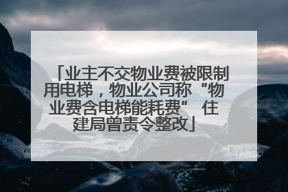 业主不交物业费被限制用电梯，物业公司称“物业费含电梯能耗费” 住建局曾责令整改