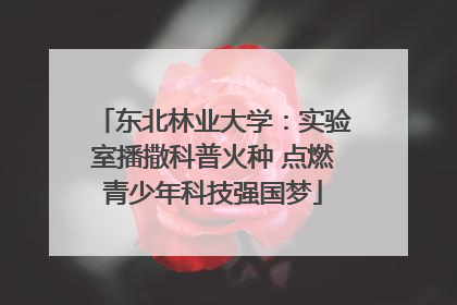 东北林业大学：实验室播撒科普火种 点燃青少年科技强国梦