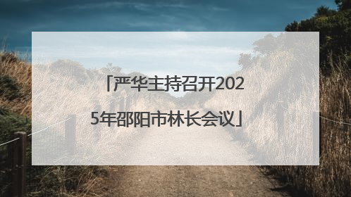 严华主持召开2025年邵阳市林长会议
