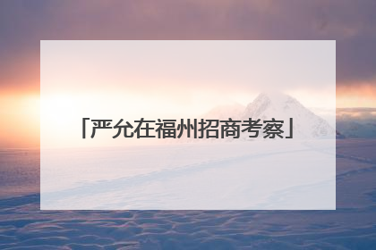 严允在福州招商考察