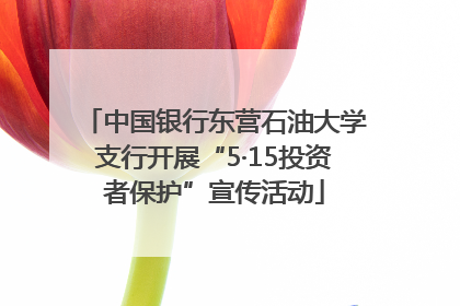 中国银行东营石油大学支行开展“5·15投资者保护”宣传活动