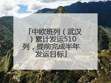 中欧班列（武汉）累计发运510列，提前完成半年发运目标