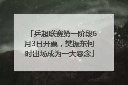 乒超联赛第一阶段6月3日开票，樊振东何时出场成为一大悬念