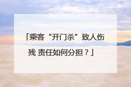 乘客“开门杀”致人伤残 责任如何分担？
