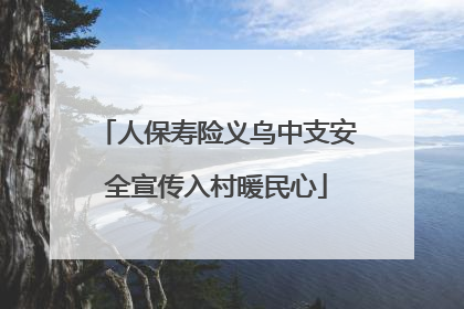 人保寿险义乌中支安全宣传入村暖民心