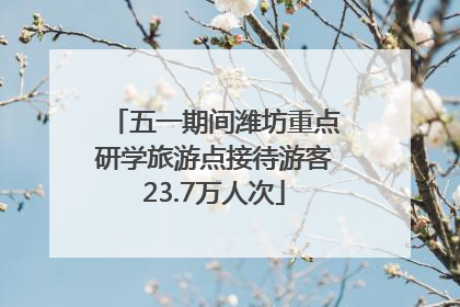 五一期间潍坊重点研学旅游点接待游客23.7万人次