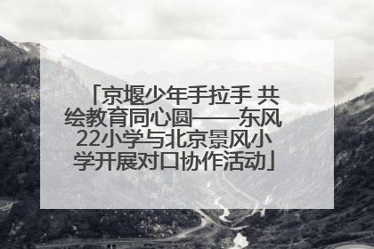 京堰少年手拉手 共绘教育同心圆——东风22小学与北京景风小学开展对口协作活动