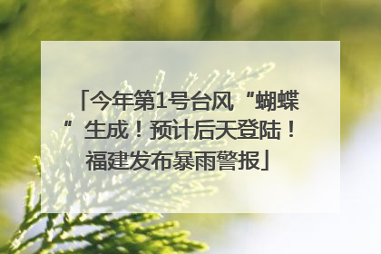 今年第1号台风“蝴蝶”生成！预计后天登陆！福建发布暴雨警报