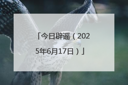 今日辟谣（2025年6月17日）